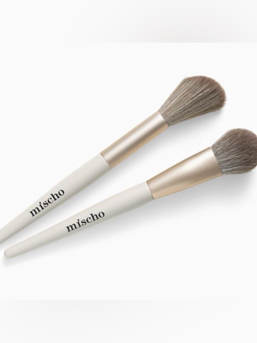 New Mischo Dual Makeup Brushes brush set - Gray & Cream Blush and foundation
